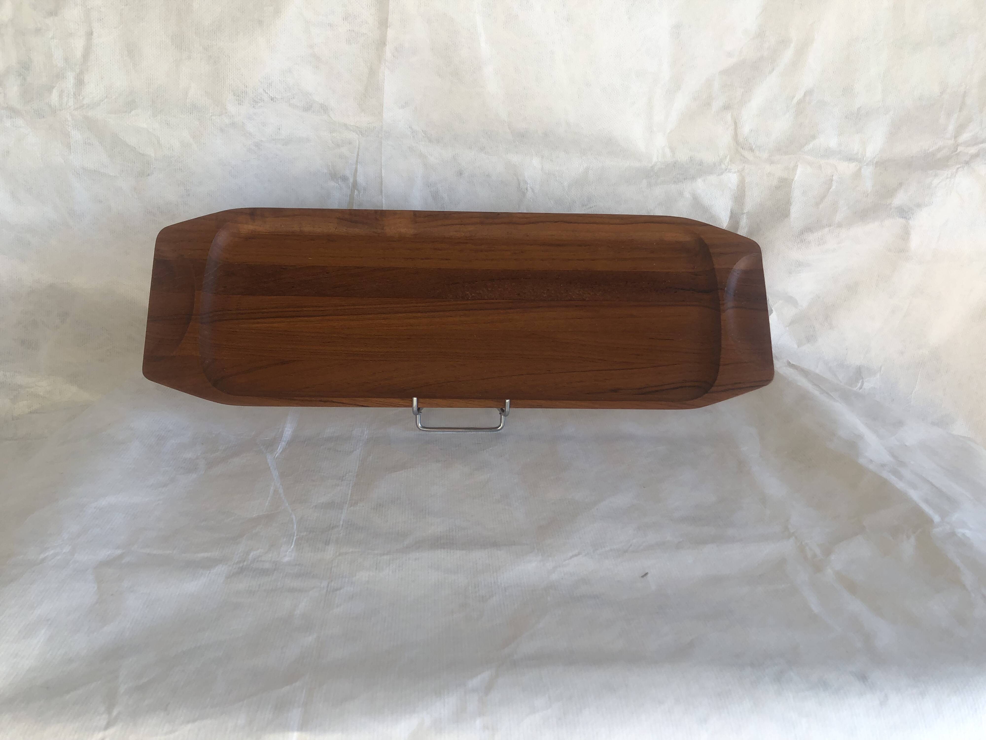 plateau en teck vintage , design scandinave