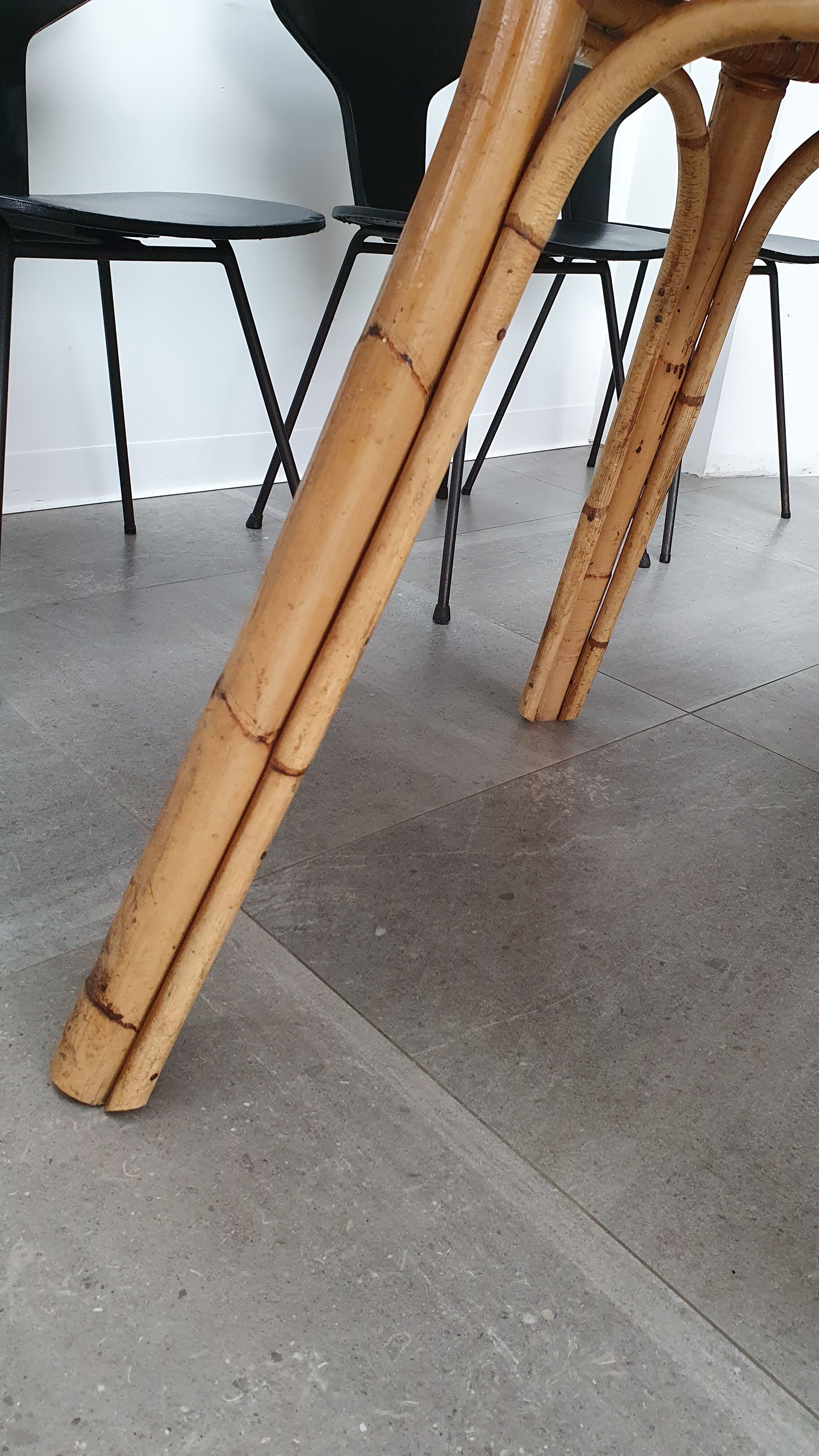 Rattan dining table from the 60s