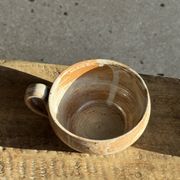 11 tasses à café vintage en grès mat brut