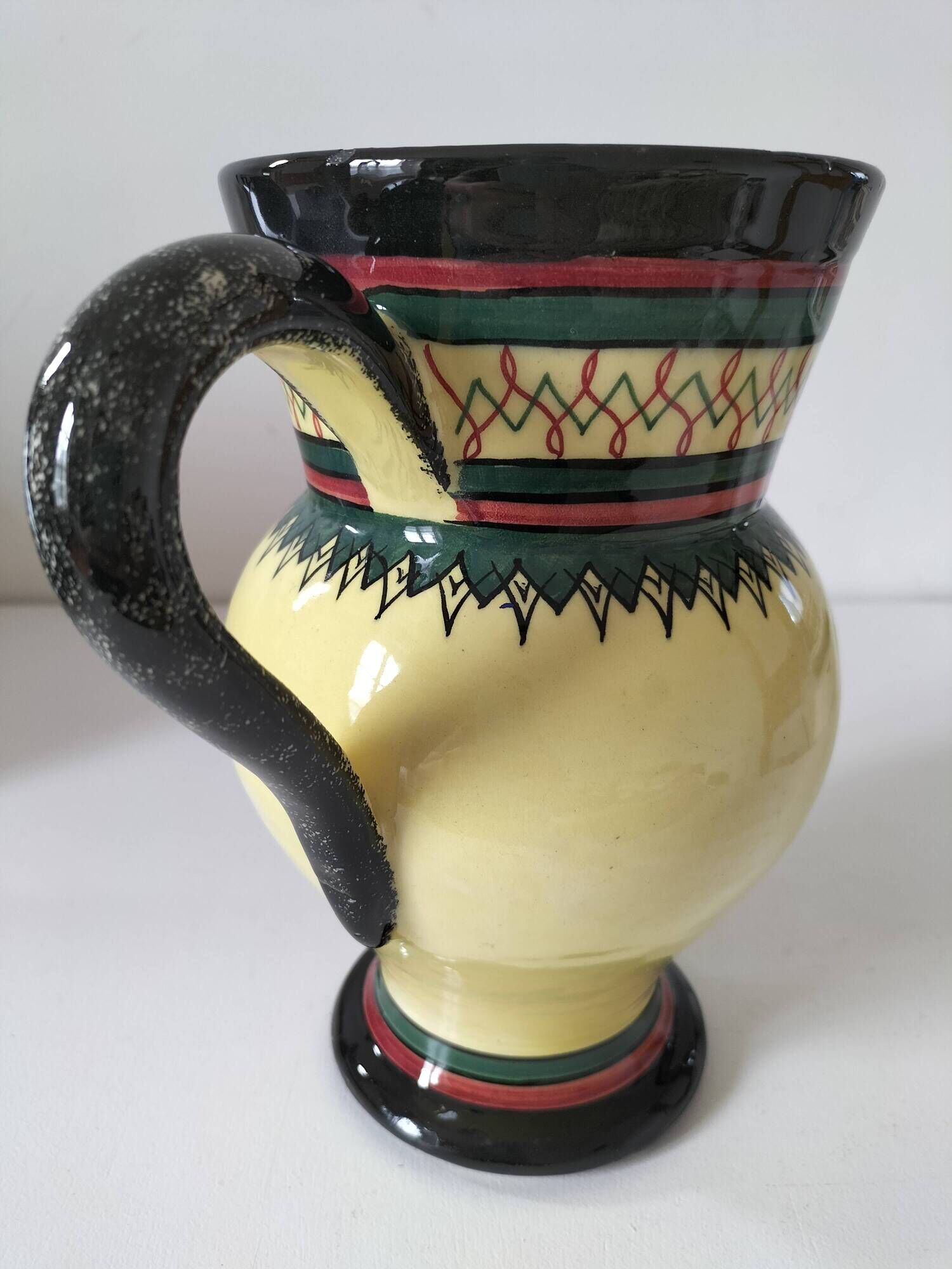 Large Henriot Quimper pitcher – circa 1930/50 – hand-painted Gorse decoration