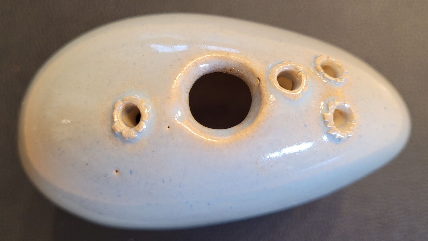 Celadon ceramic soliflore vase signed