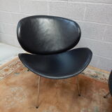 Pair armchair leather years 80