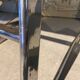 Pair of 70s designer armchairs/chairs in chrome and brown fabric