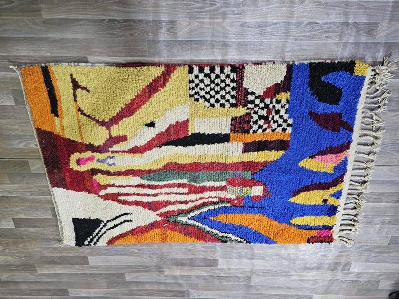Elegant, colorful Berber rug, 150/250cm