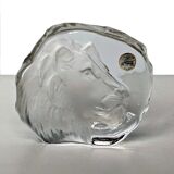 Paperweight Lion head sculpture Arques Crystal