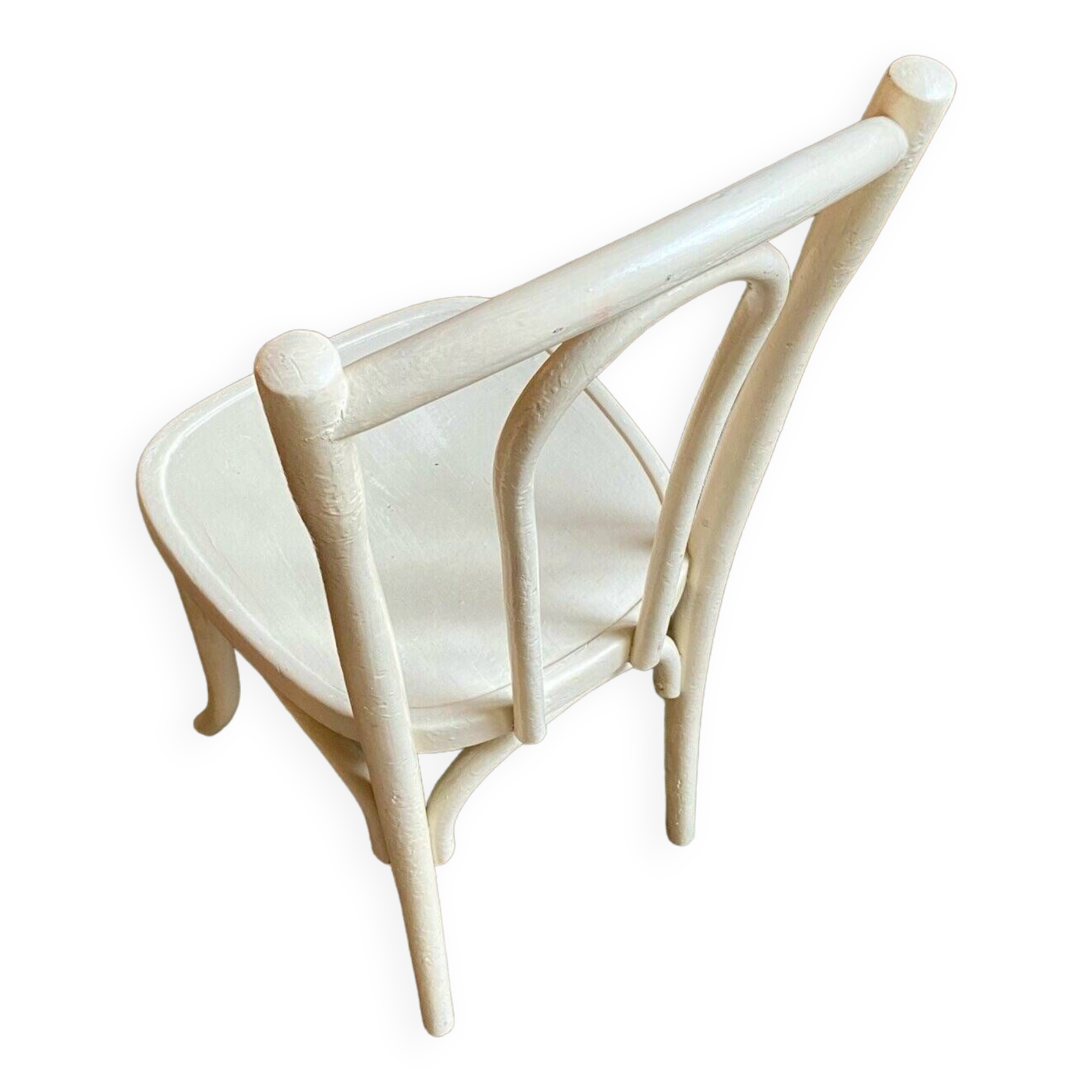 Chaise bistrot en hêtre cintré blanc