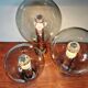 Maxi Globe trio of ceiling lights in smoked glass, RAAK Amsterdam, 1960