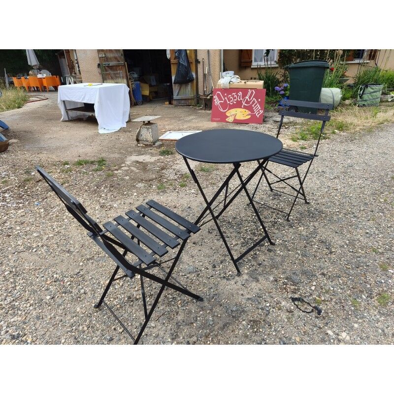 Salon de jardin fer repliable