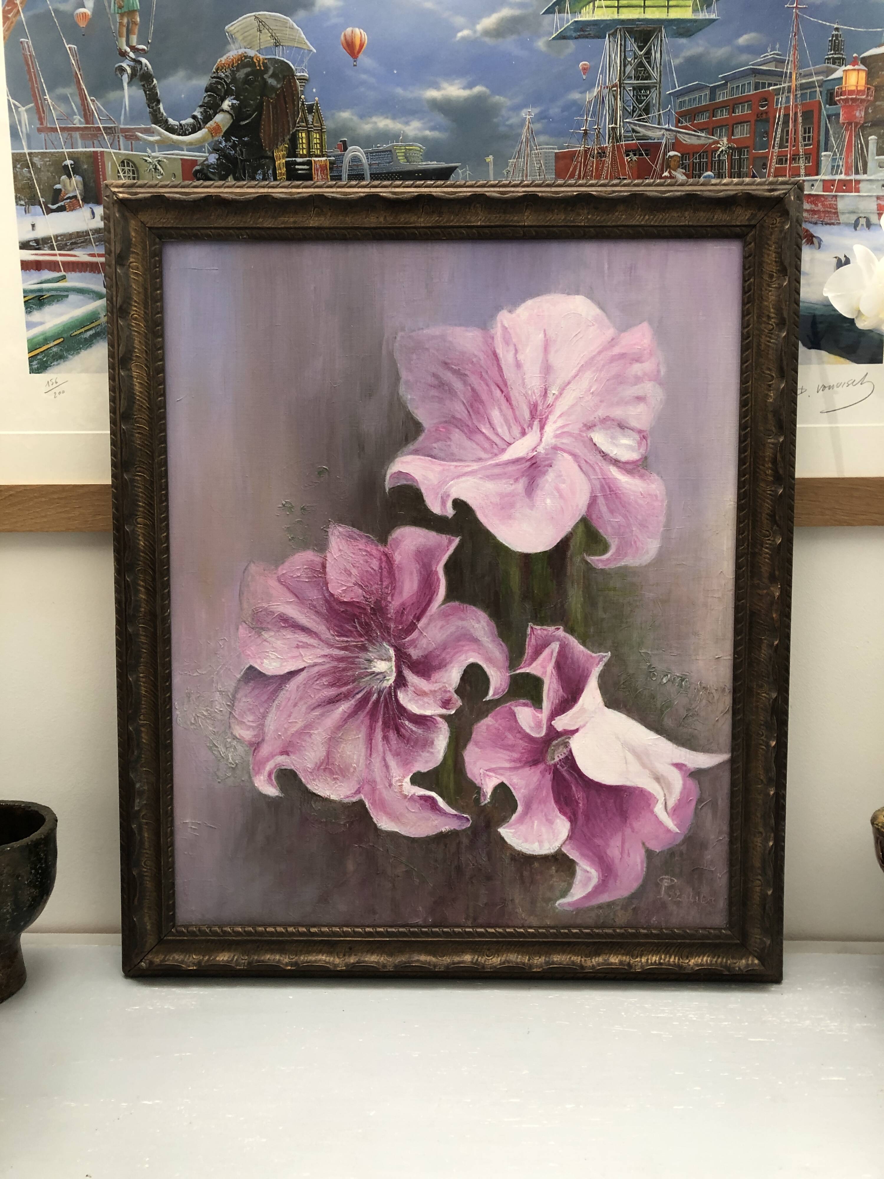 Still life bouquet of flowers oil painting