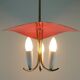 1950s mid century 3-light pendant brass metal plastic stilnovo era