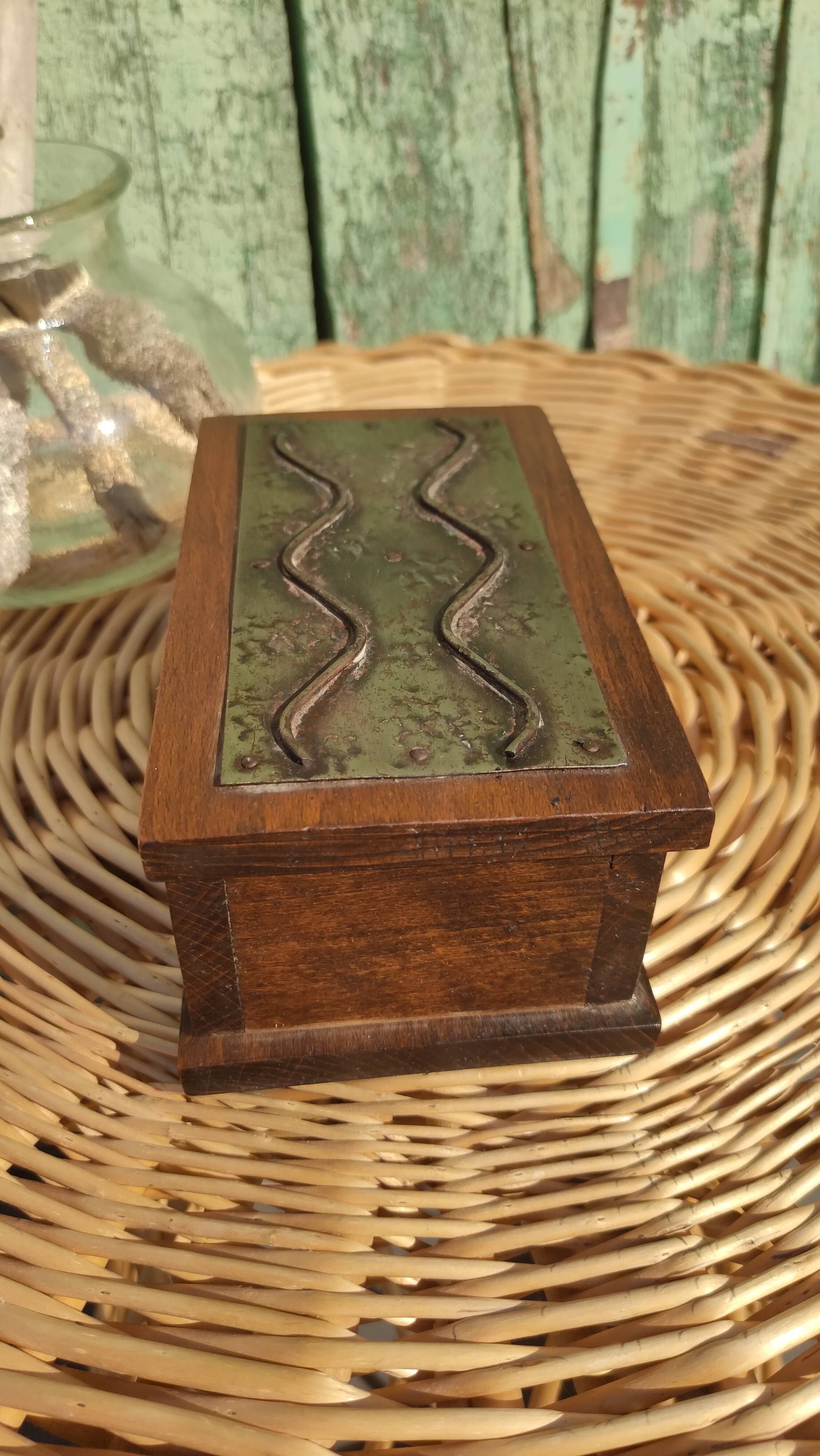 Vintage wooden and metal box