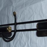 Vintage 1970s metal wall coat rack