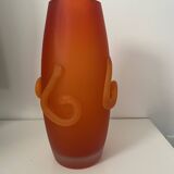 Vase en verre orange