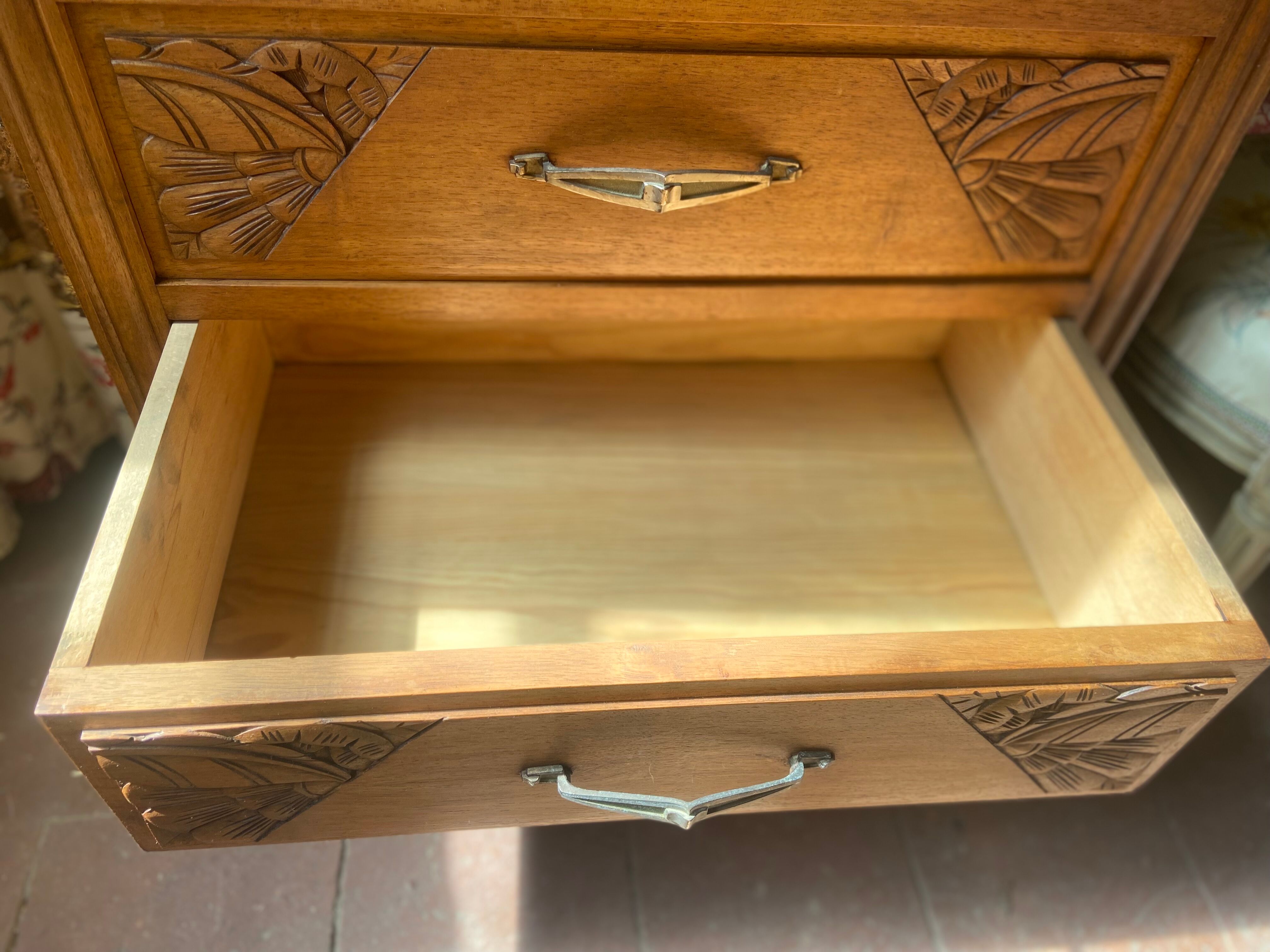 Commode semainier old era Art Deco in Walnut renovated