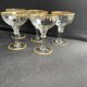 5 Coupes à champagne putoisé or – Legras service Pierrefonds XIXème