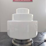 Vintage Skyscraper ceiling light, opaline glass table lamp, Bauhaus.