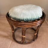 Pouf en rotin vintage