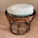 Vintage rattan pouf