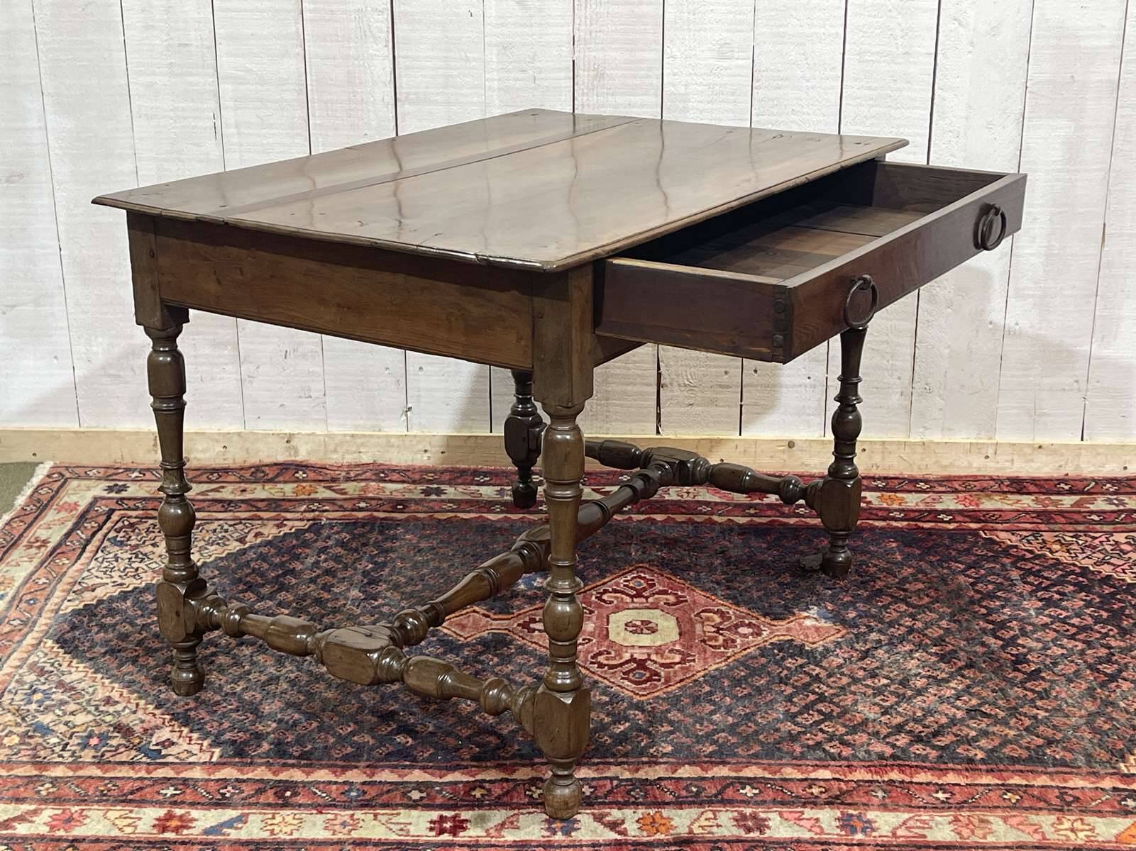 19th-century desk in walnut and oak