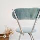 Chaise ancienne métal chromé et velours bleu