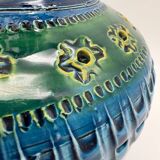 Aldo Londi vase, Rimini Blue, blue-green glazed ceramic, Bitossi, 1960