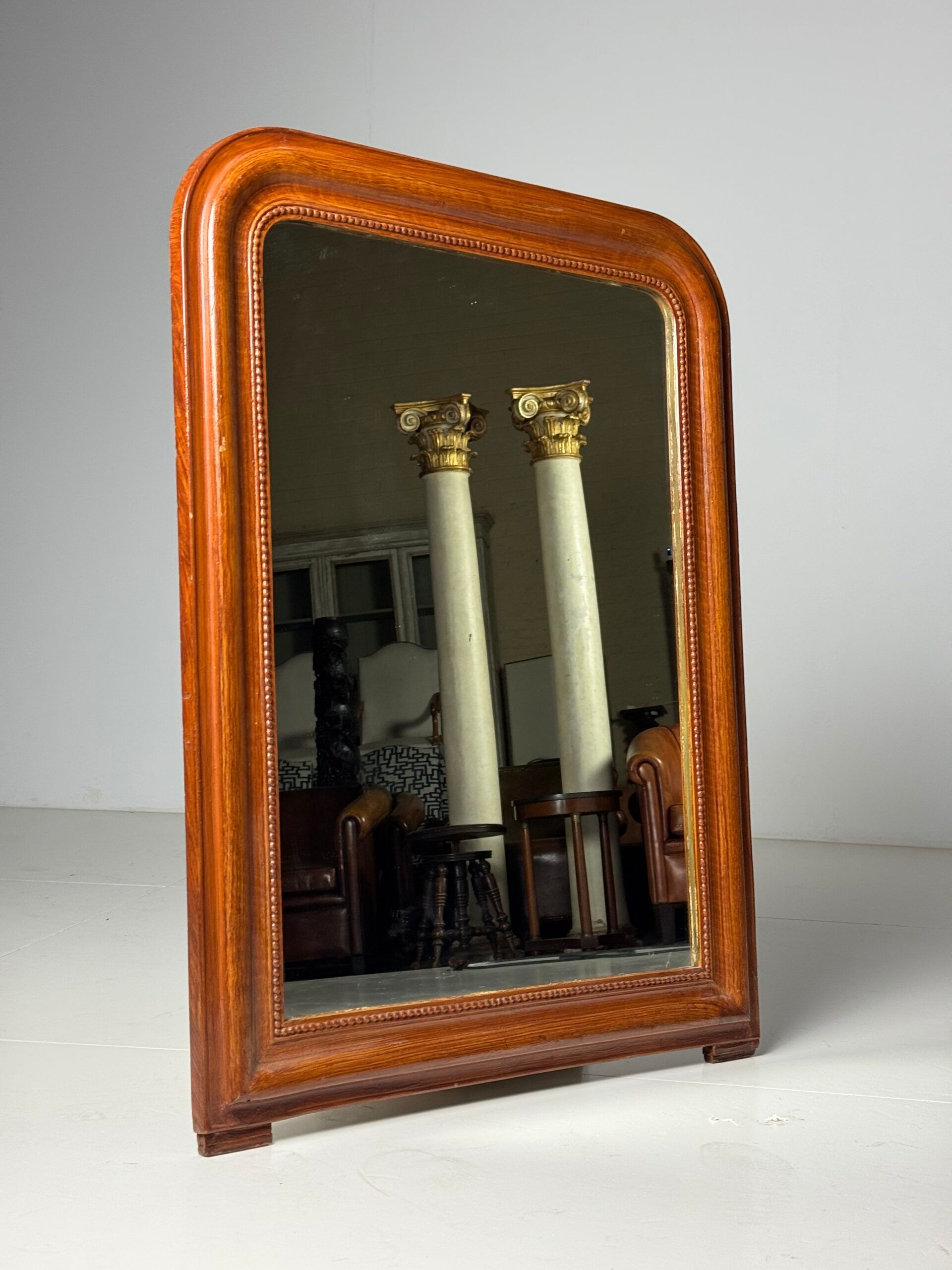 Faux bois antique mirror
