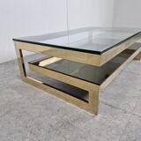 Vintage gold leaf coffee table by Belgochrom, 1970s