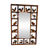 Miroir bois fer forgé animale