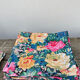 12 napkins table fabric with flowers vintage 1970