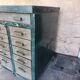 Metal workshop and military furniture with 11 drawers, 1950.