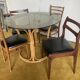 Round dining table with bamboo legs