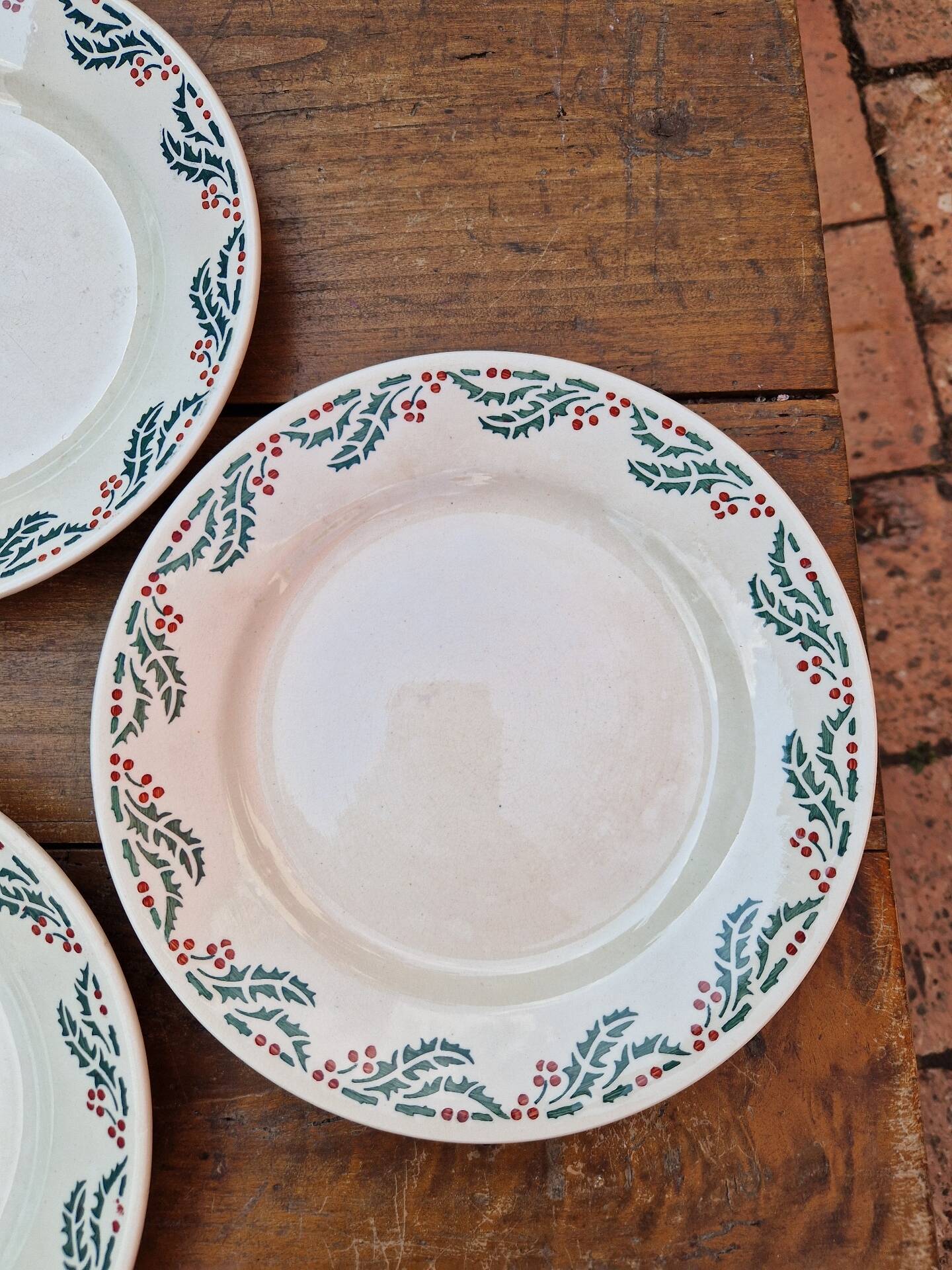 Lot De 7 Assiettes Plates Modèle Houx HB