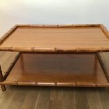 Bamboo-style turned wood coffee table