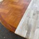 Louis XV oval extendable round table in solid wood and marquetry 160cm