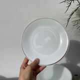 10 assiettes à dessert en porcelaine de Limoges blanches