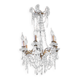 Petit lustre en cristal français à 6 lumières