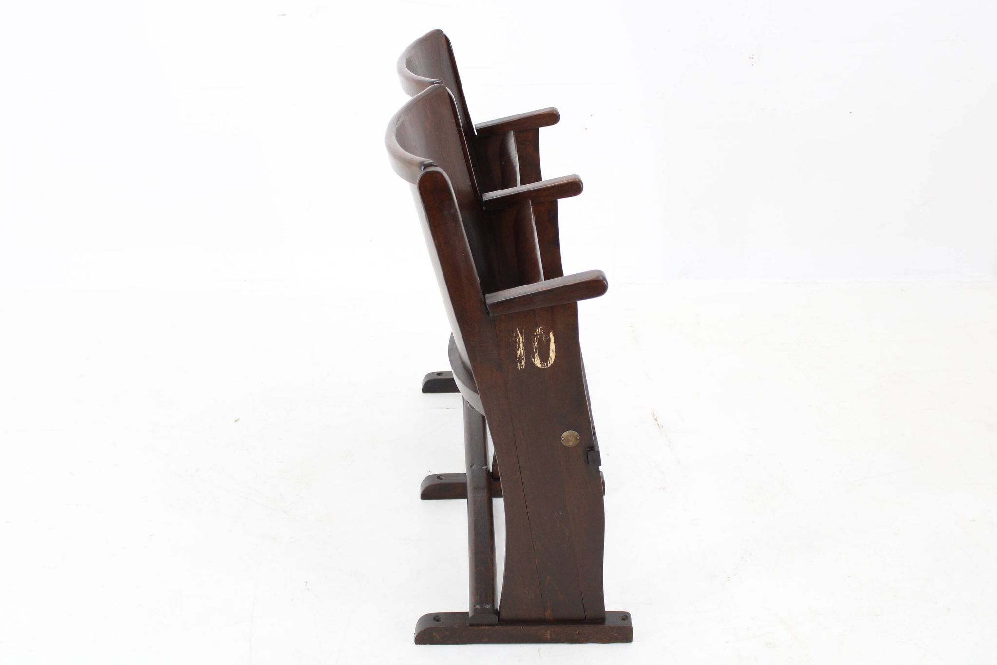 1970 two seater cinema bench by ton, czechoslovakia