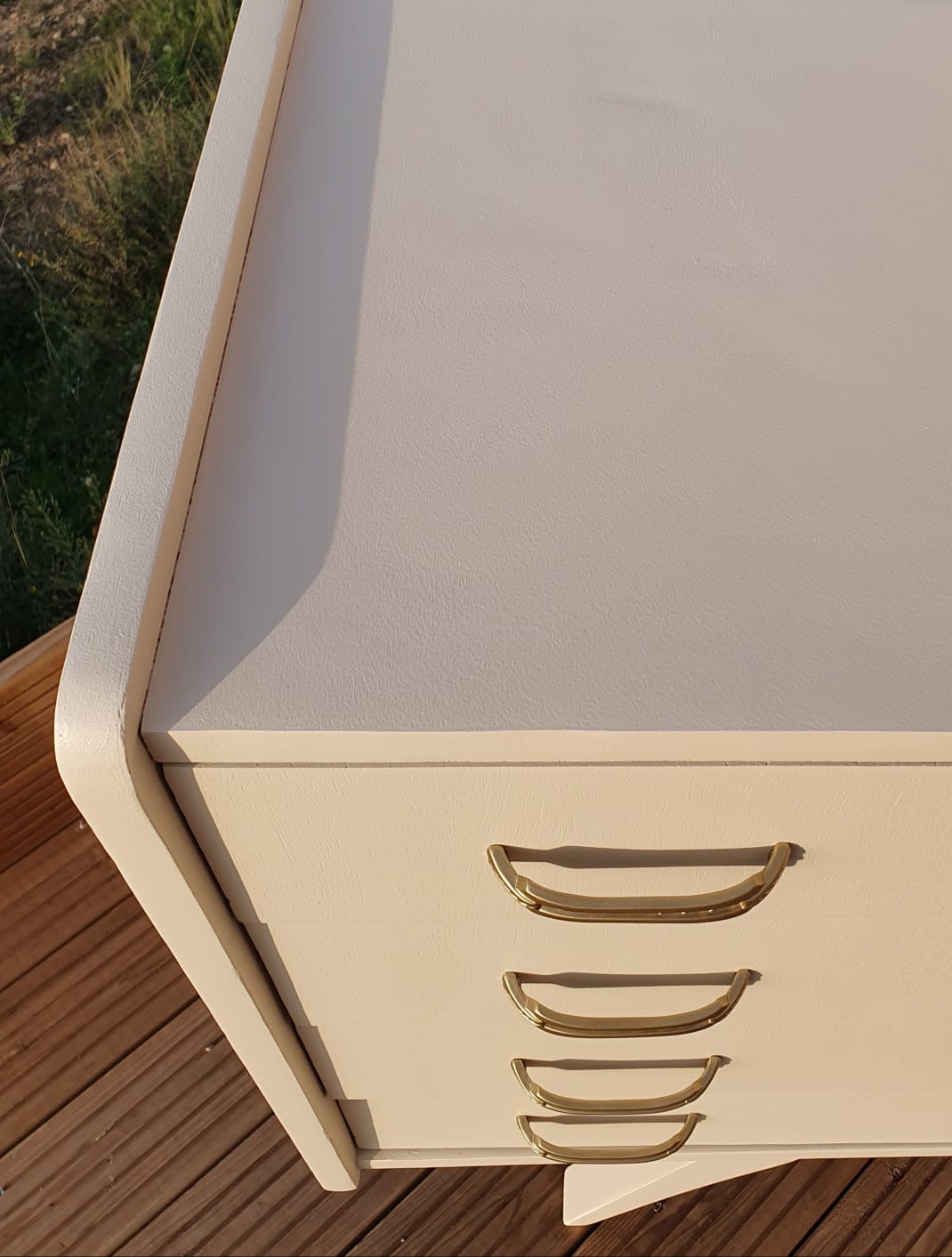 Vintage compass feet chest of drawers