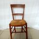 Series of 4 wooden chairs and straw
