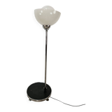 70's floor lamp in metal and white glass