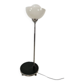 70's floor lamp in metal and white glass