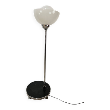 70's floor lamp in metal and white glass