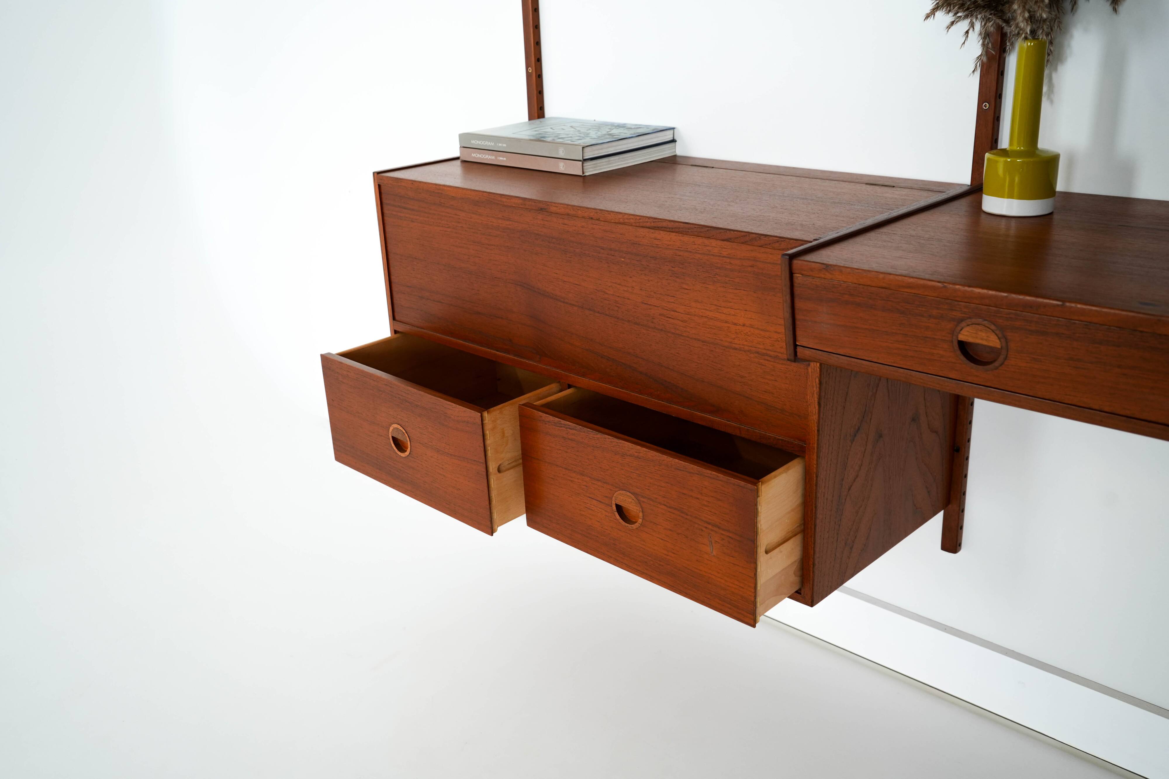 Teak modular shelving unit, Danish design, 1960s, manufactured by Hansen &