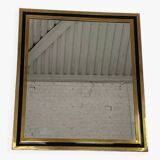 Vintage steel and brass mirror