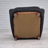 1960s, Danish relax armchair, reupholstered, gray furniture fabric..
