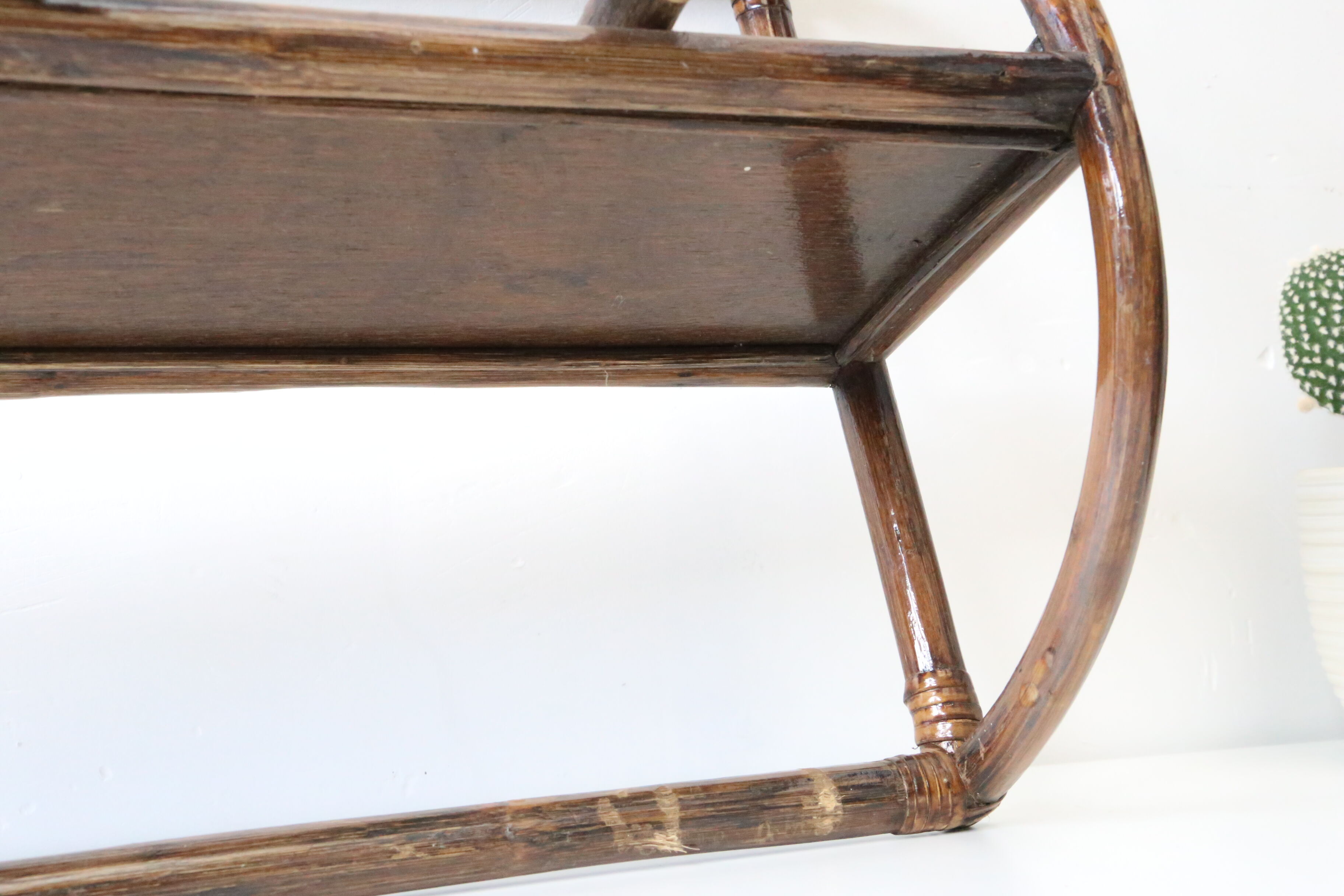 Rattan wall coat holder