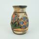 1960s bay ceramic vase multi-color relief flower decor model 94 17