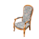 Voltaire armchair Louis Philippe in solid wood and fabric
