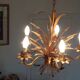 Lustre en métal doré épis de blé et feuillage
