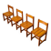 Set of 4 cubic chairs in blond pine year 60 by andré sornay